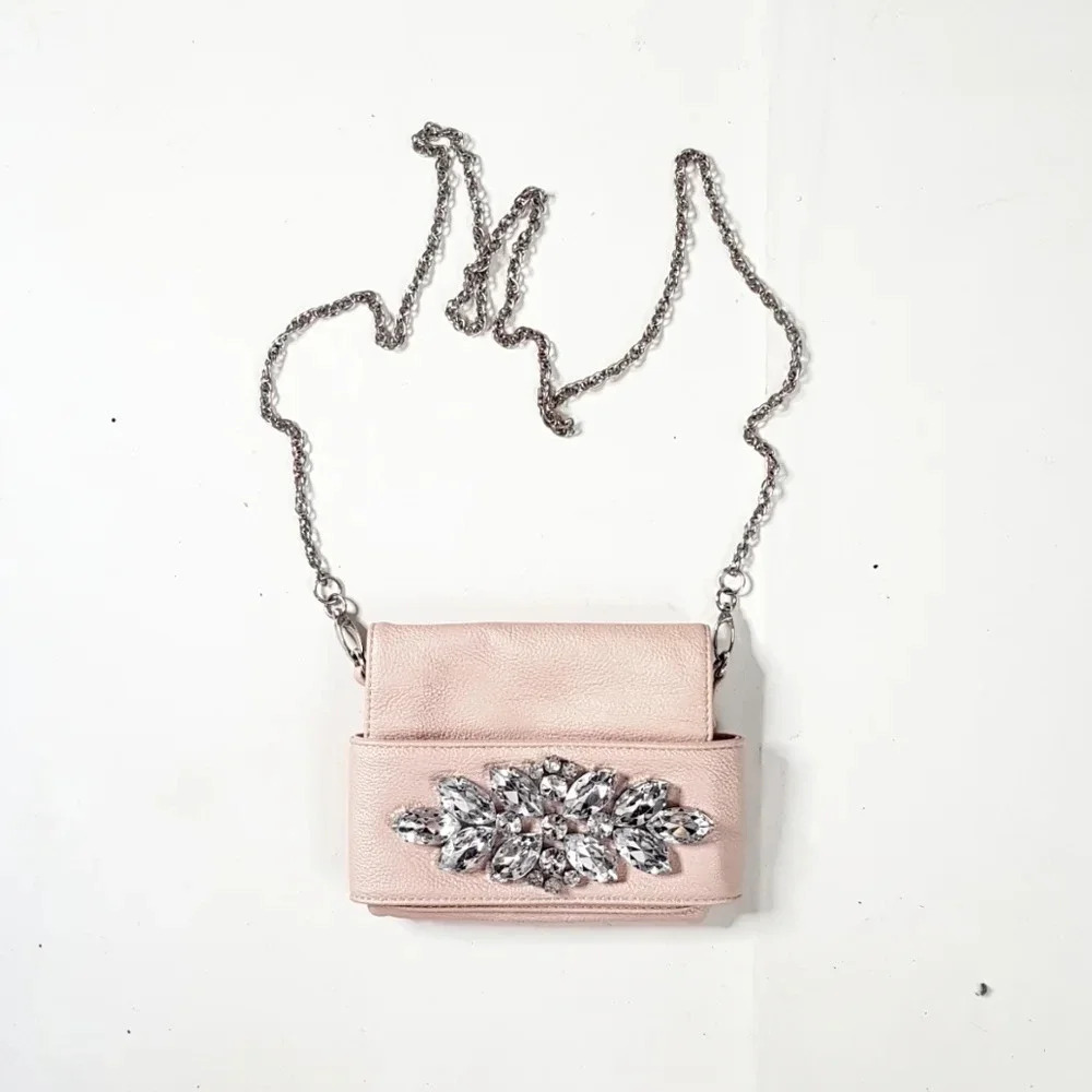 Kimche Blue Crossbody Purse  Pastel With Crystals